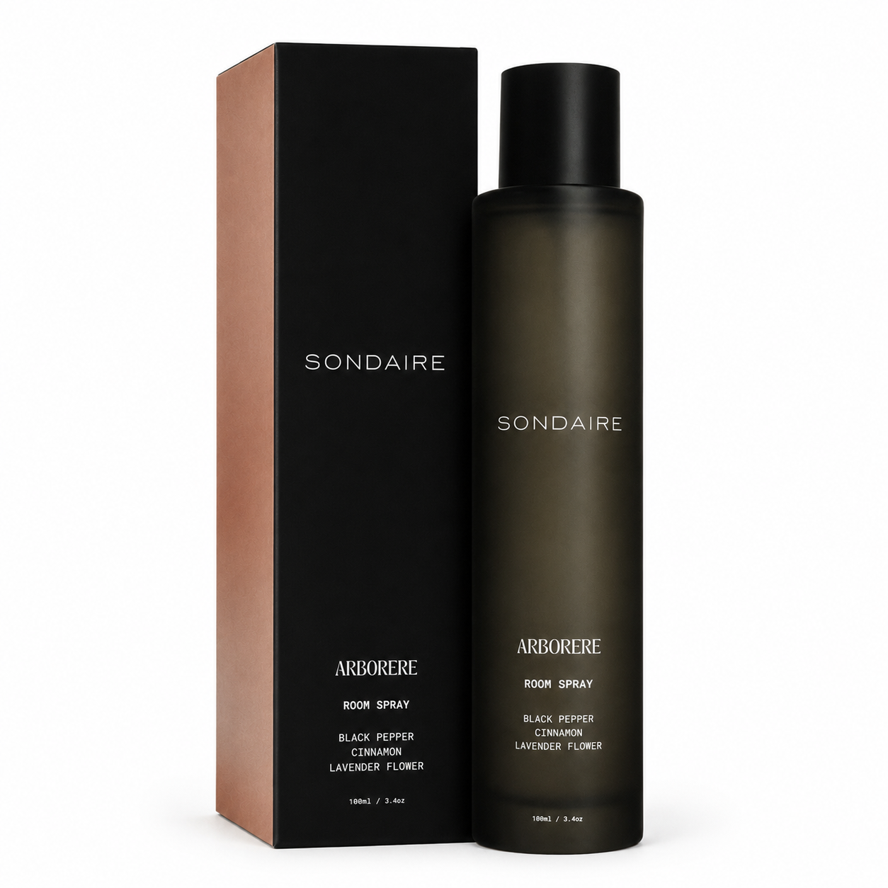 Arborere woody room spray and Sondaire packaging